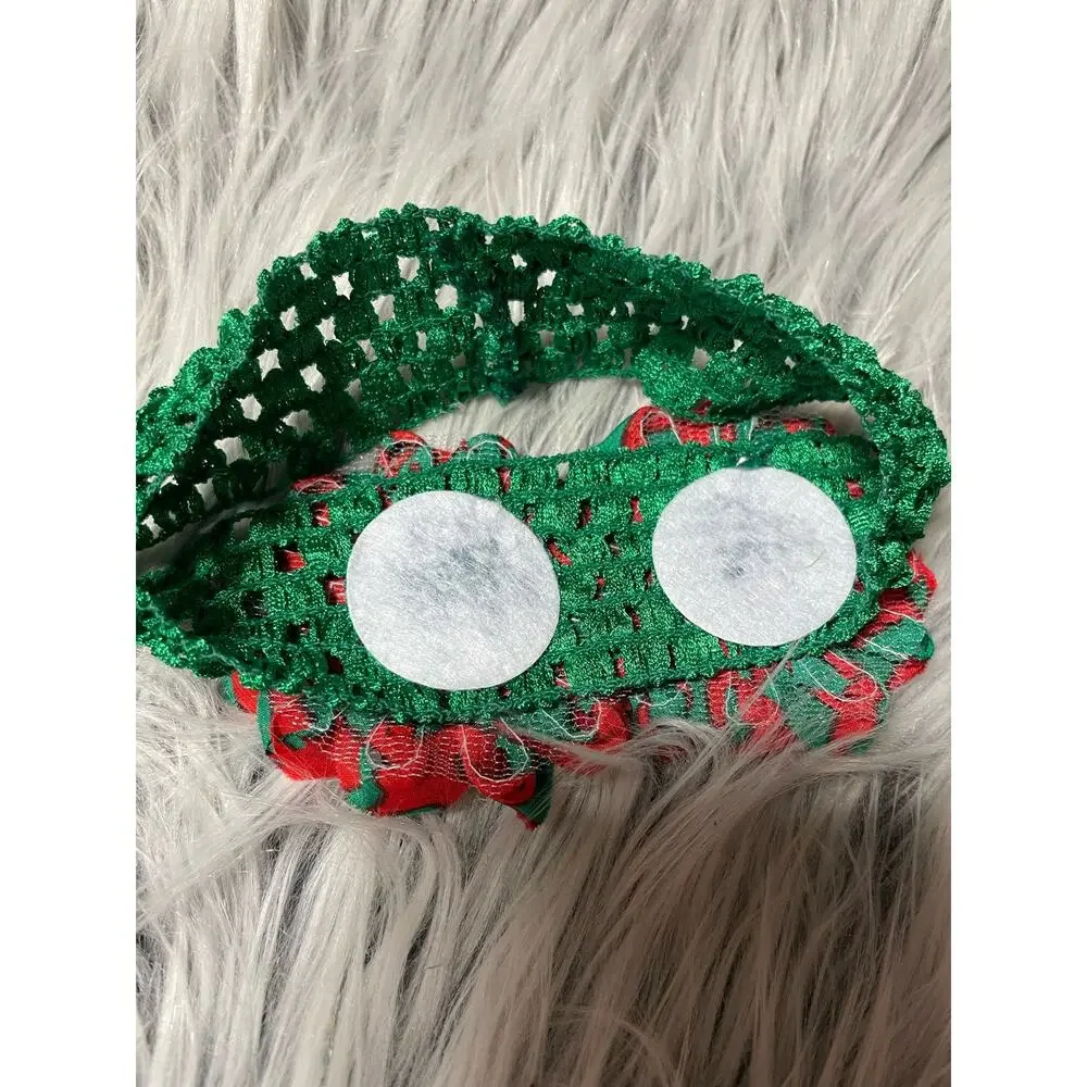 Baby Toddler Flower  Headbands Christmas Tree- Set of 2 green red handmade